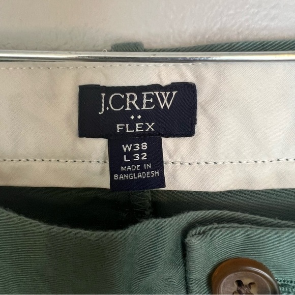 J Crew Men W38 L32 Flex Slim Pants Flat Front Green Tapered Leg Work Office - Picture 6 of 13